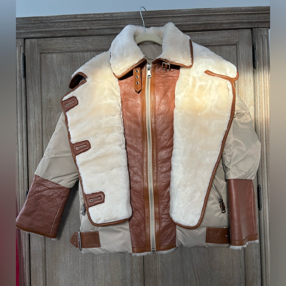 Shearling-lined winter coat